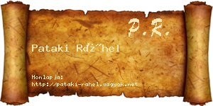 Pataki Ráhel névjegykártya