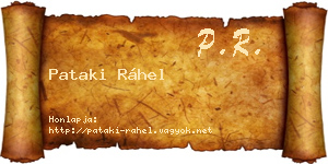 Pataki Ráhel névjegykártya